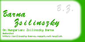 barna zsilinszky business card